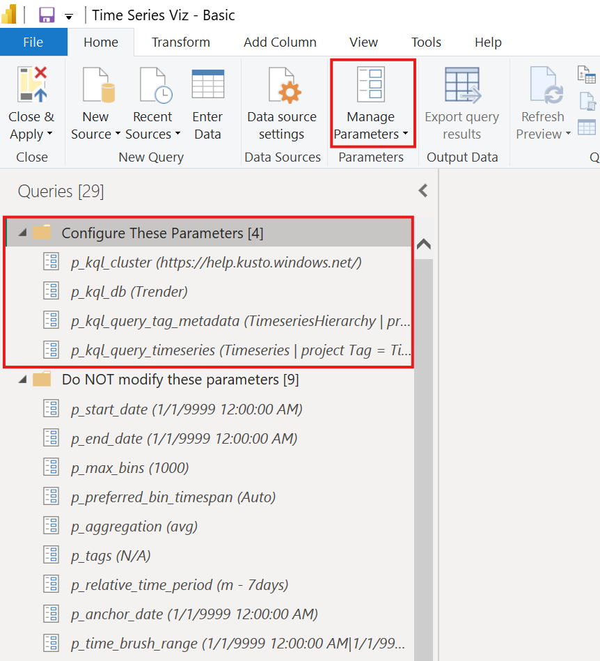 Start managing parameters